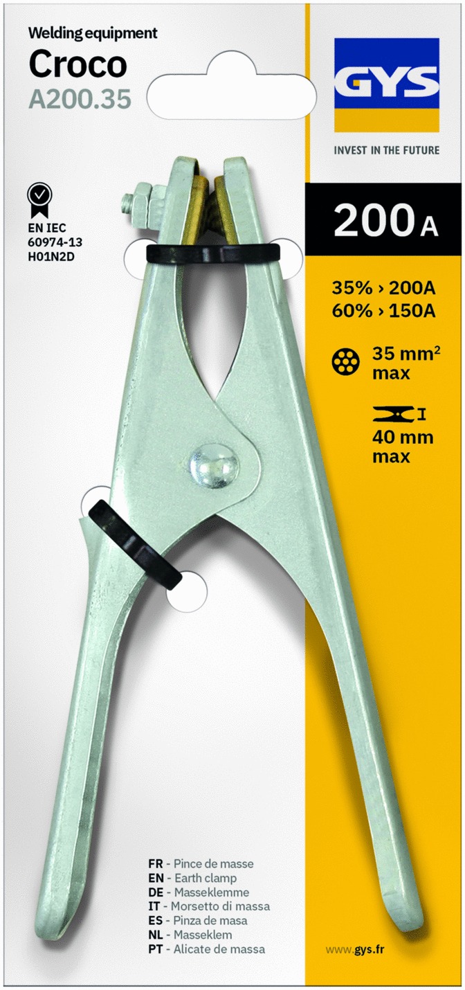 Pince de masse croco 200A / 35 mm²