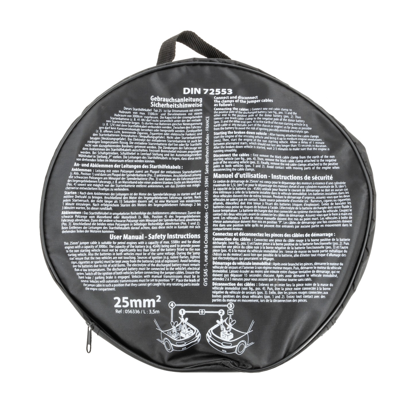 Câble de démarrage PRO 25mm²  2x3.5m