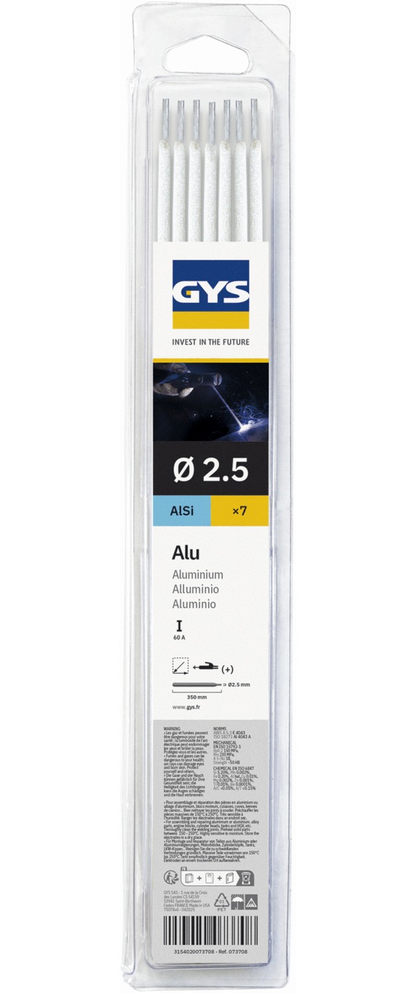 Électrodes GYS aluminium 2,5mm 7 pièces