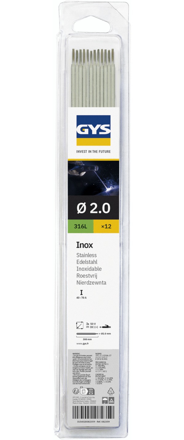 Electrode inox 316L GYS Ø2mm x12