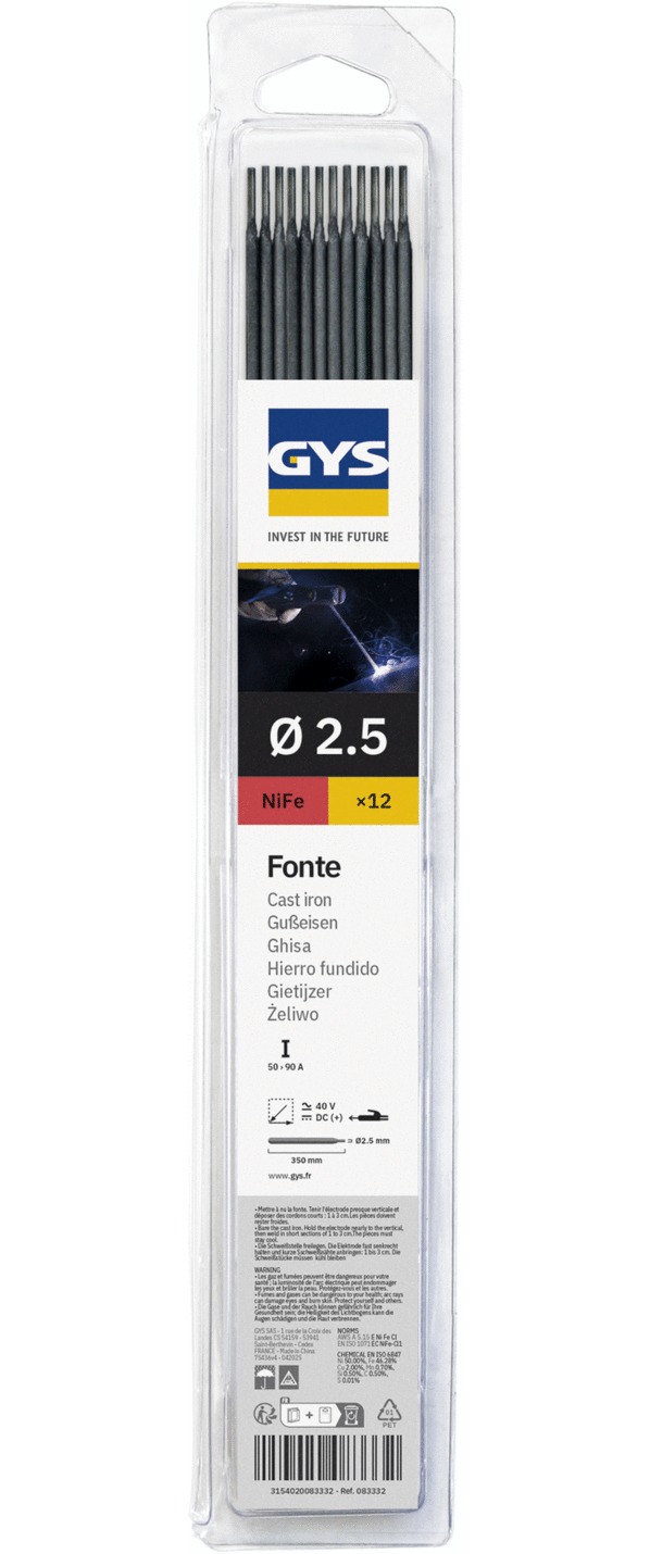 Electrode fonte GYS Ø2,5mm x12