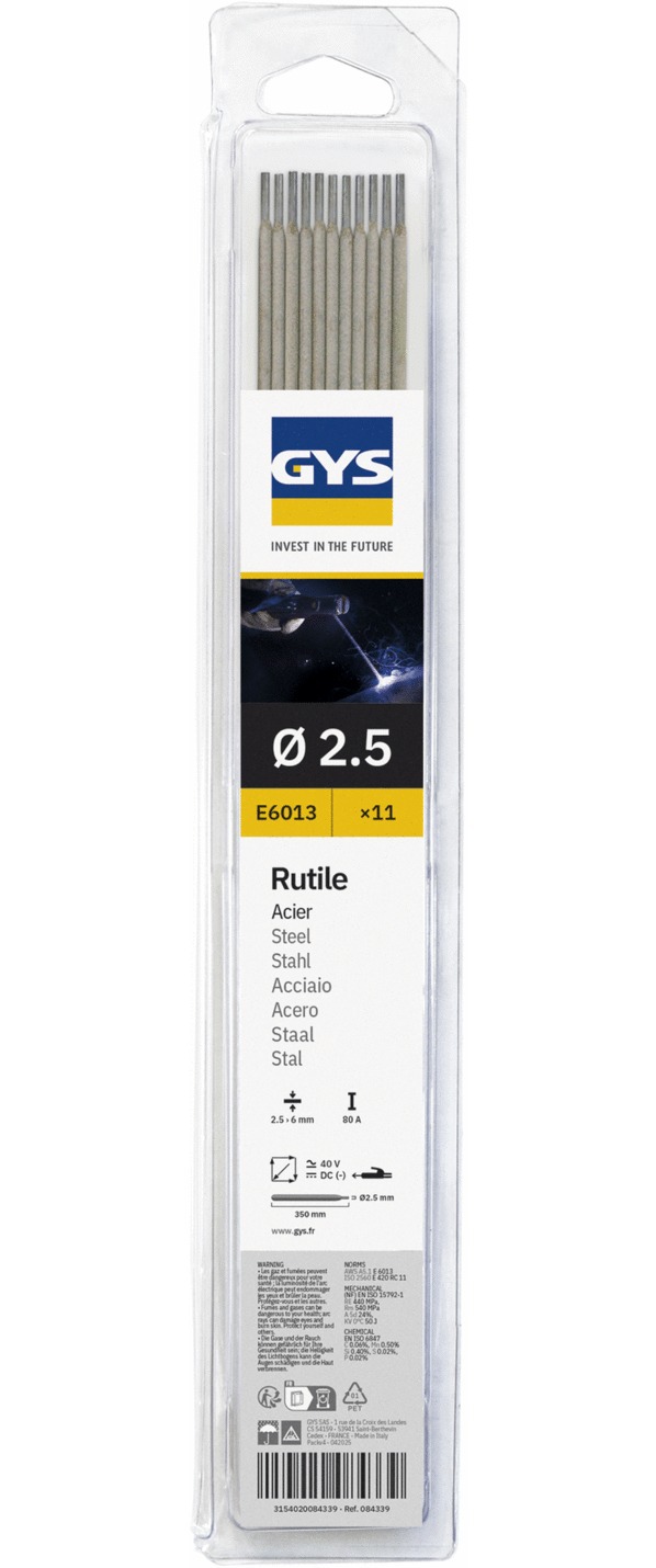 Baguettes soudure rutile Acier  Ø 2.5 X11