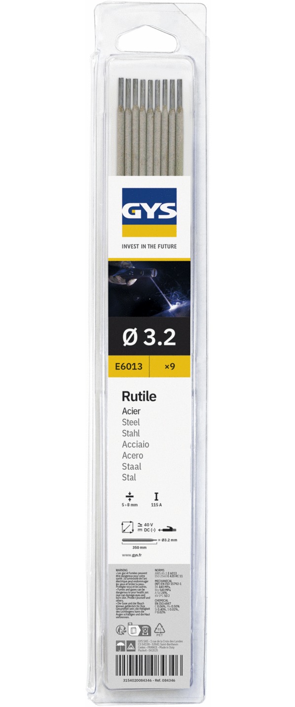 Baguettes soudure rutile Acier  Ø 3,2 X9
