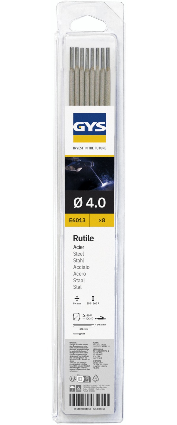 Baguettes soudure rutile Acier  Ø 4 X8