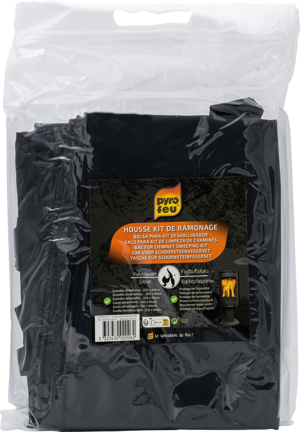 Sac PYROFEU noir pour kit de ramonage