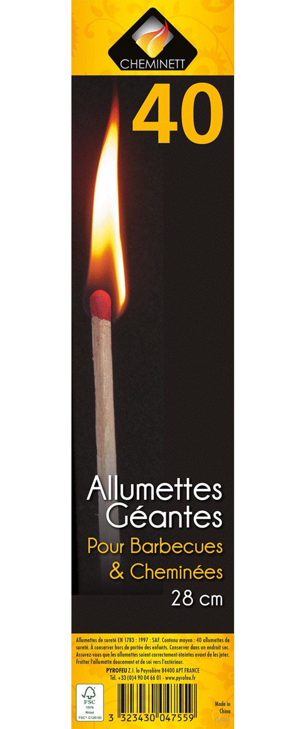 Allumettes PYROFEU géantes 28cm