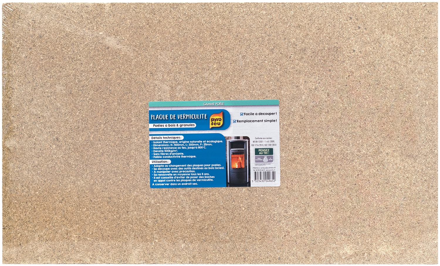 Plaque isolante PYROFEU en vermiculite 1100°C