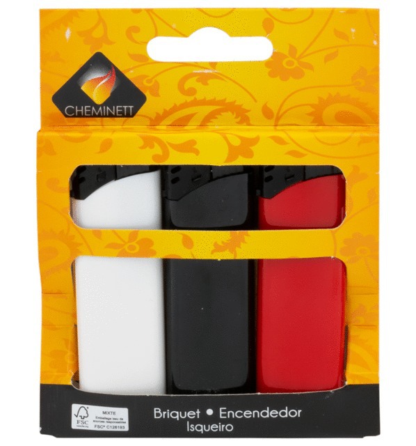 Briquets PYROFEU de poche lot de 3