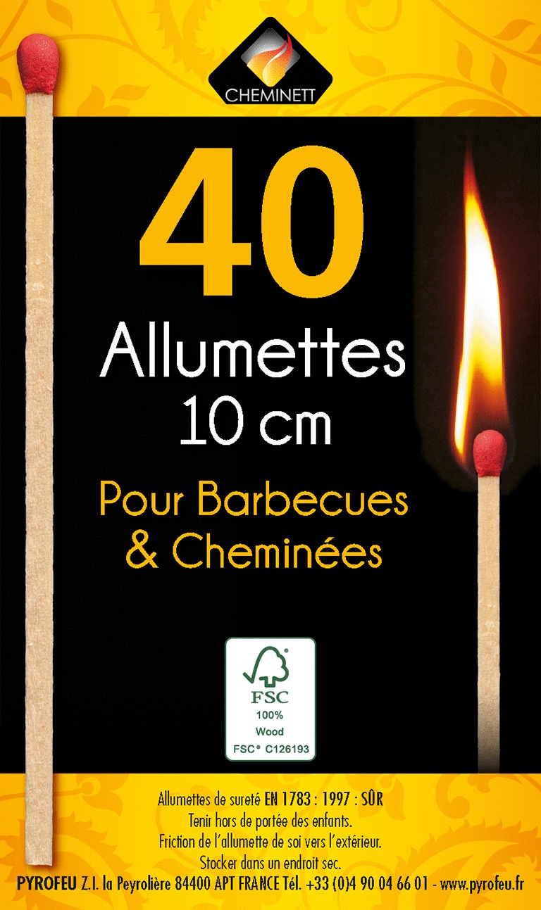 Allumettes PYROFEU longues 10cm