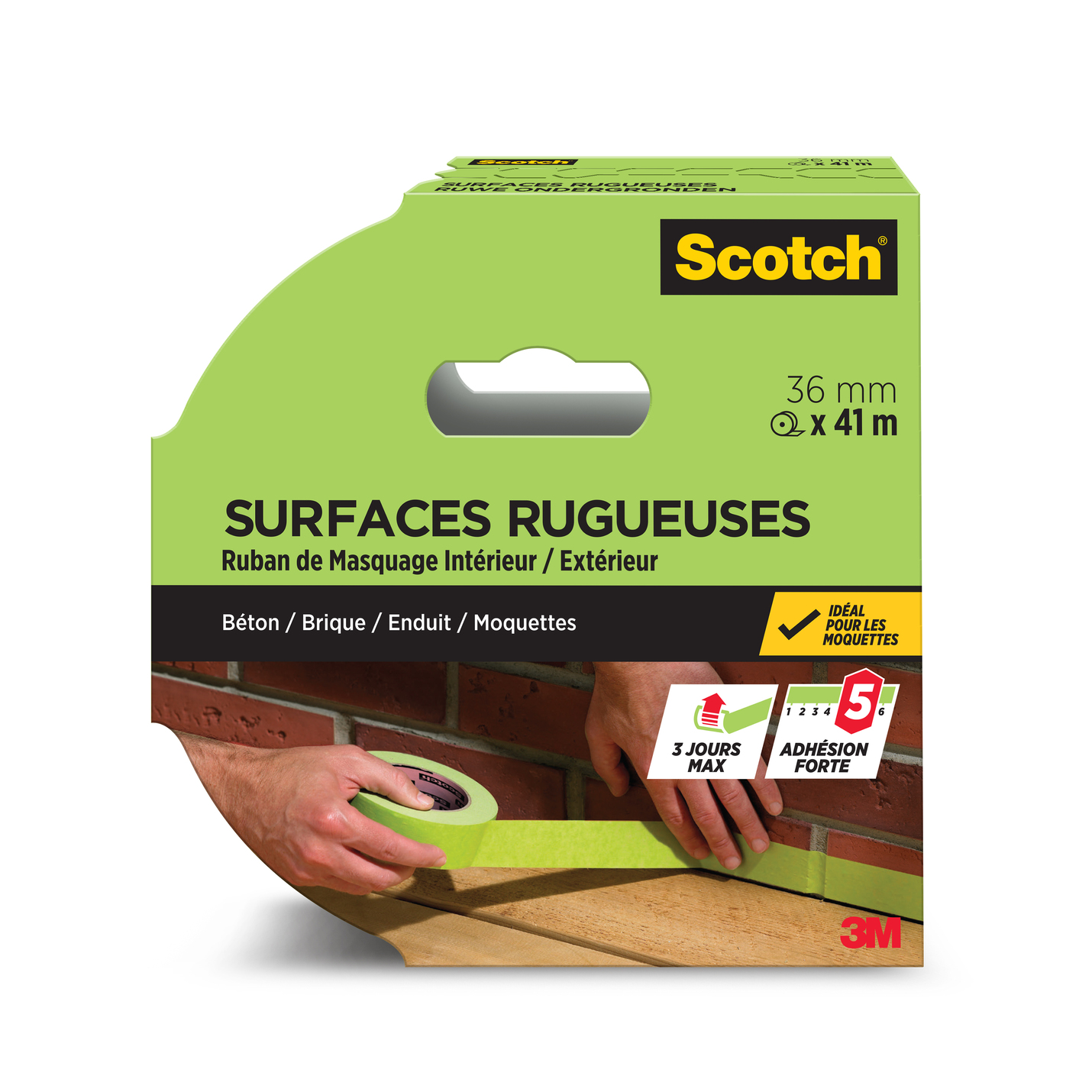 Ruban masquage SCOTCH surfaces rugueuses 41mx36mm