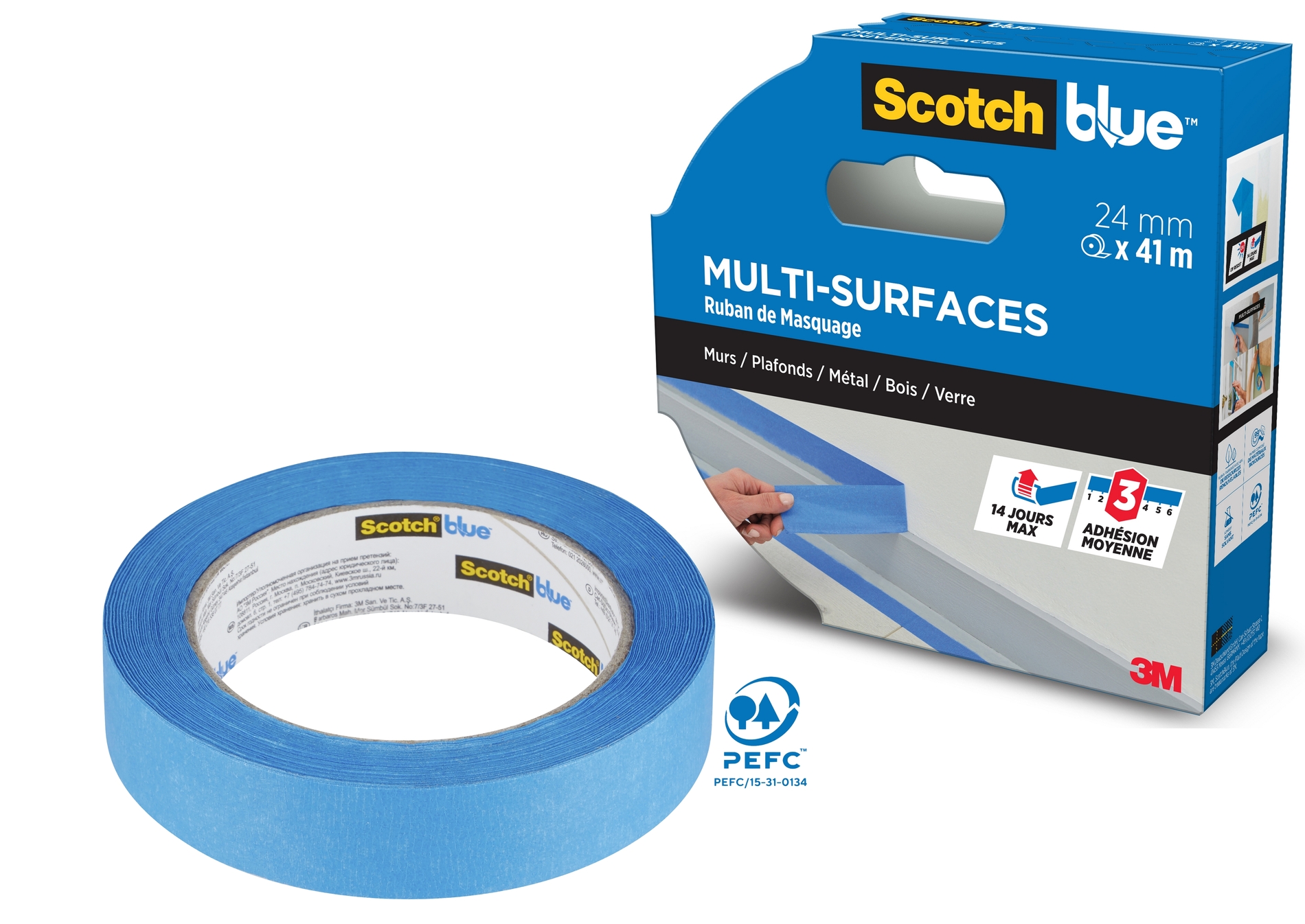Ruban masquage SCOTCHBLUE multi-surfaces 41mx24mm