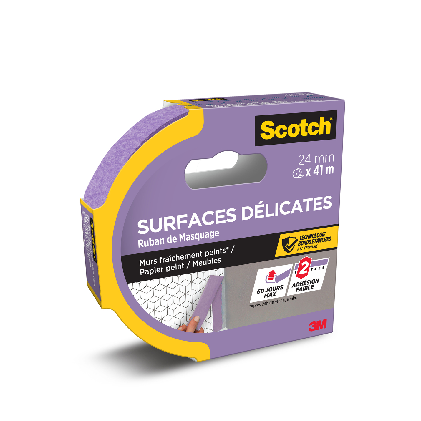 Ruban masquage SCOTCH surfaces délicates 41mx24mm