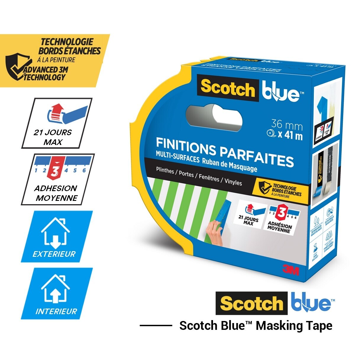 Ruban masquage SCOTCHBLUE finitions 41mx36mm