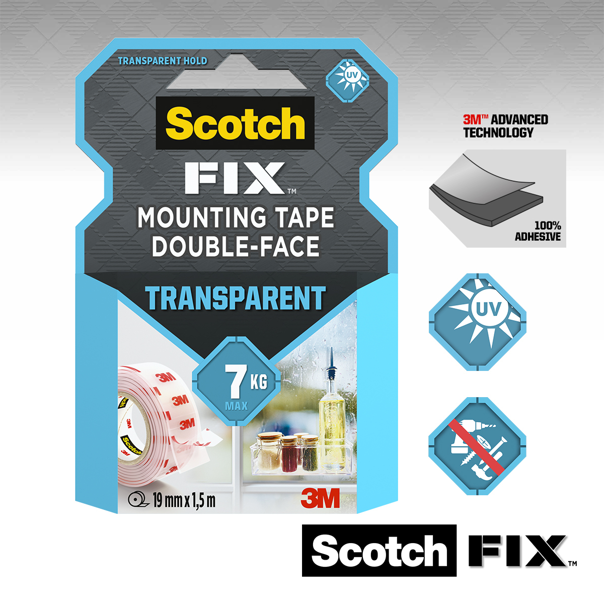 Double face SCOTCH transparent 1.5mx19mm