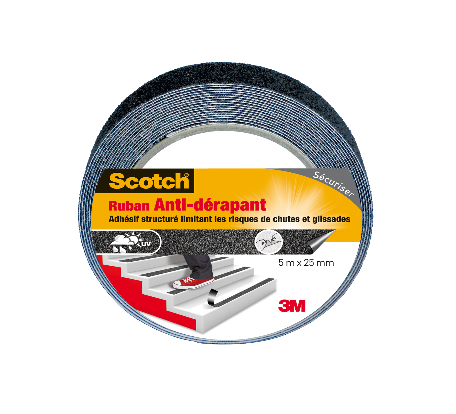 Ruban antidérapant SCOTCH 913072P 5mx25mm