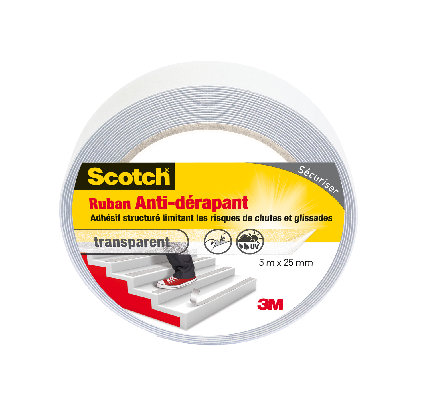 Ruban antidérapant SCOTCH 913073P 5mx25mm