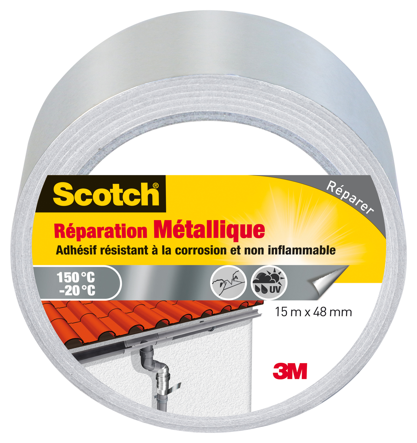 Ruban réparation SCOTCH métallique 15mx48mm