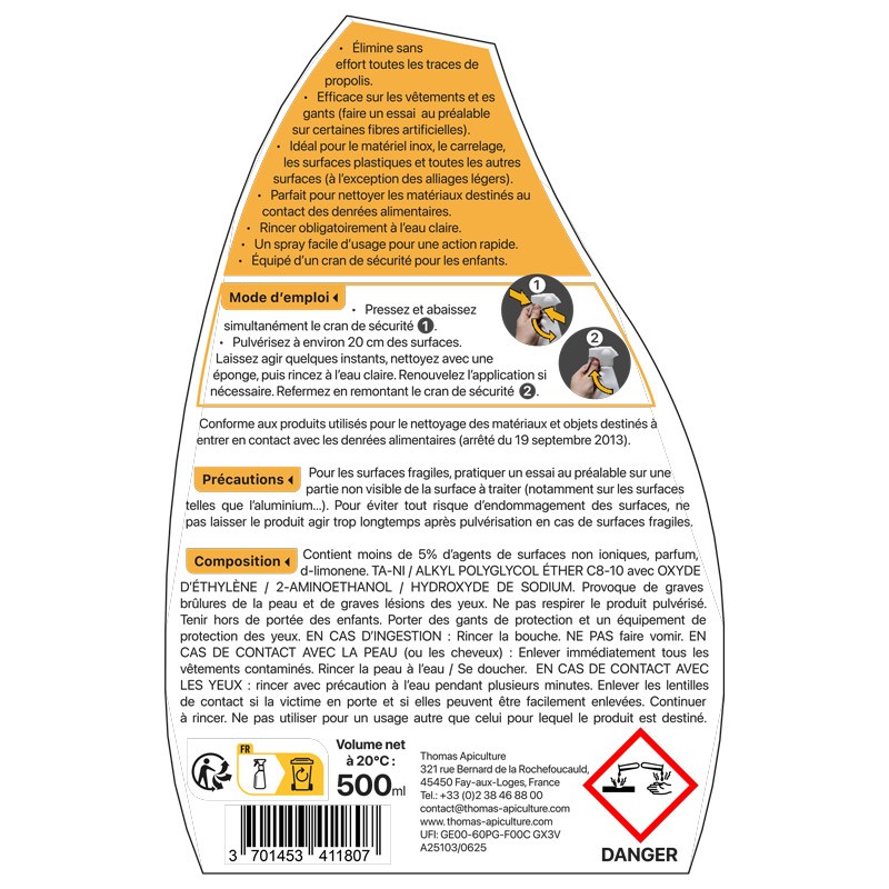 Désincrustant THOMAS APICULTURE Api'Clean spray 500ml