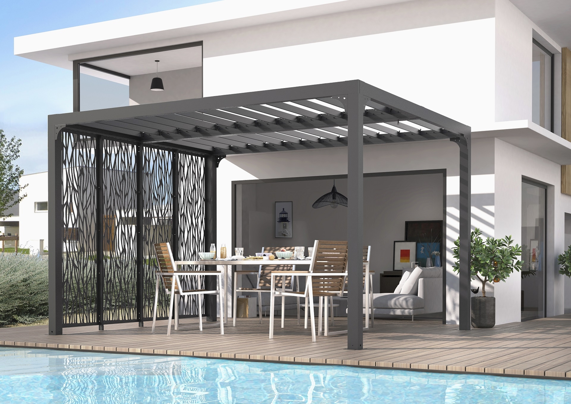 Panneaux pergola FORESTA Perbim30 acier gris