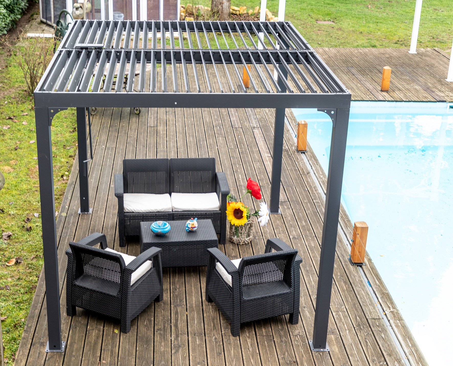 Pergola bioclimatique FORESTA Per2430bi 240x300cm gris