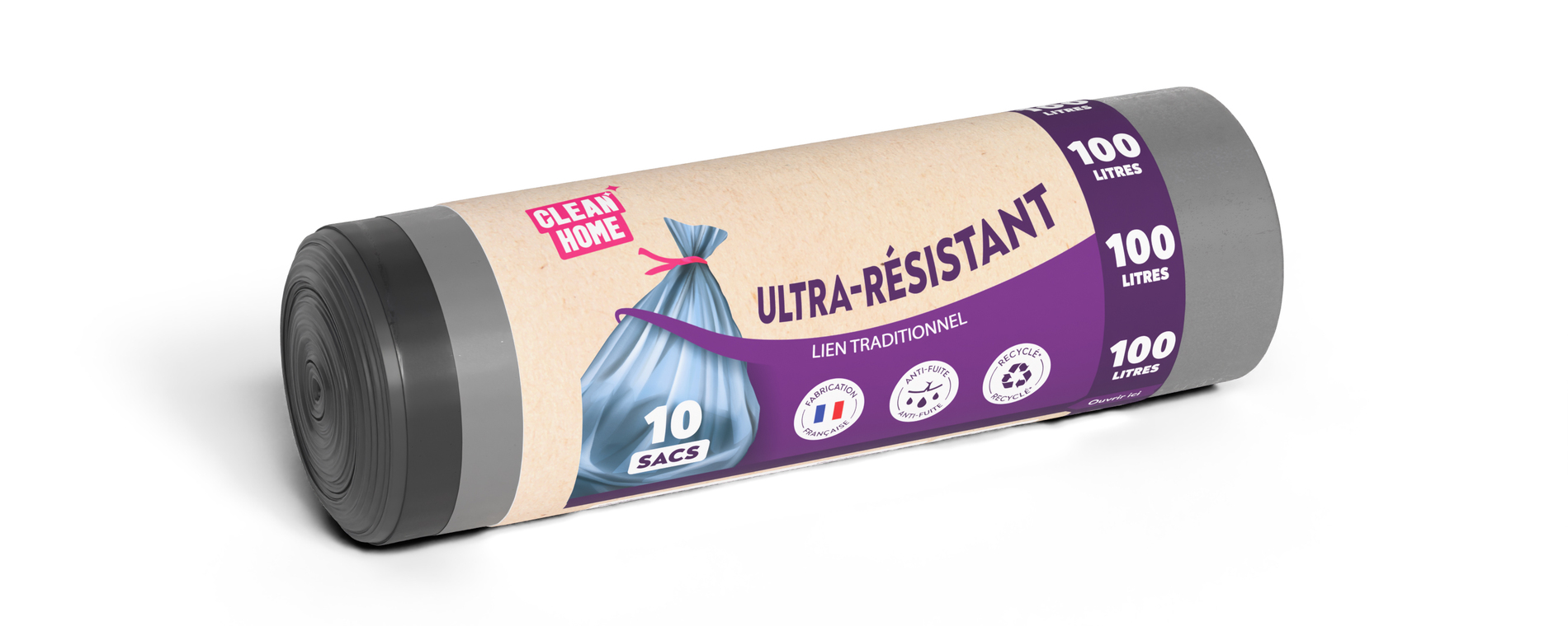 Sac poubelle renforcé PUBLI EMBAL 100l x10