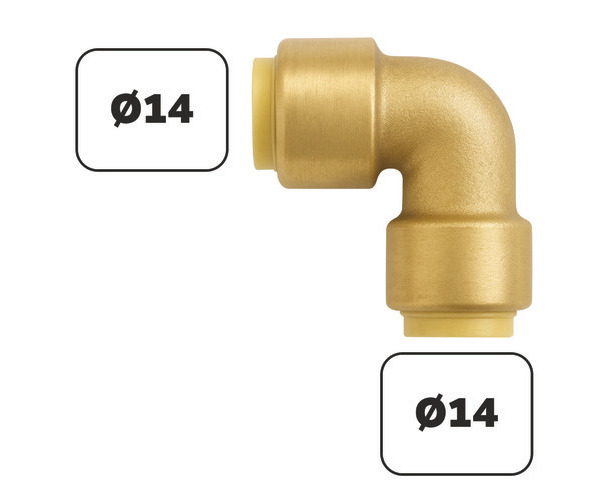 Coude égal push-fit SOMATHERM Ø14mm