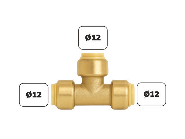 Té égal push-fit SOMATHERM Ø14mm