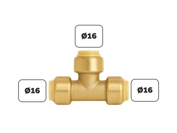 Té égal push-fit SOMATHERM Ø16mm