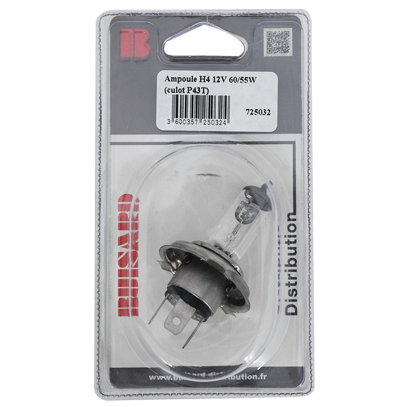 Ampoule LUMITRACK H4 12v 60/55w blanche culot P43T