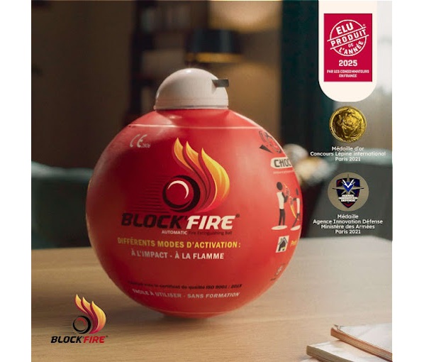 Boule extinctrice BLOCK'FIRE pour feux A B C