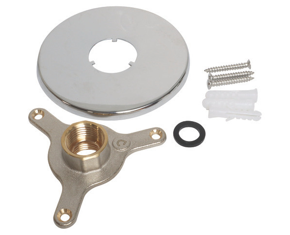 Applique murale pour robinet de puisage 15/21 laiton chromé