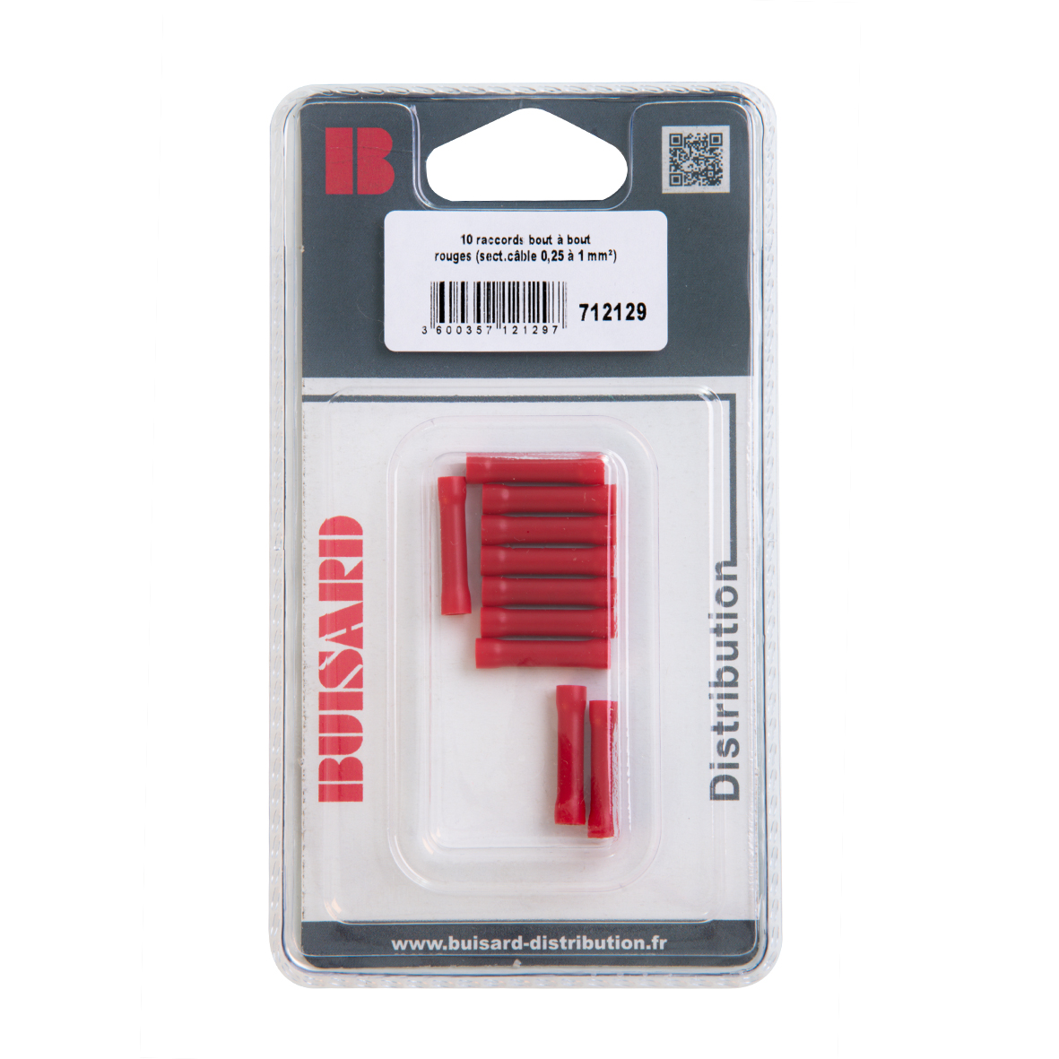 Raccords bout à bout rouges diamètre 1,7 x10