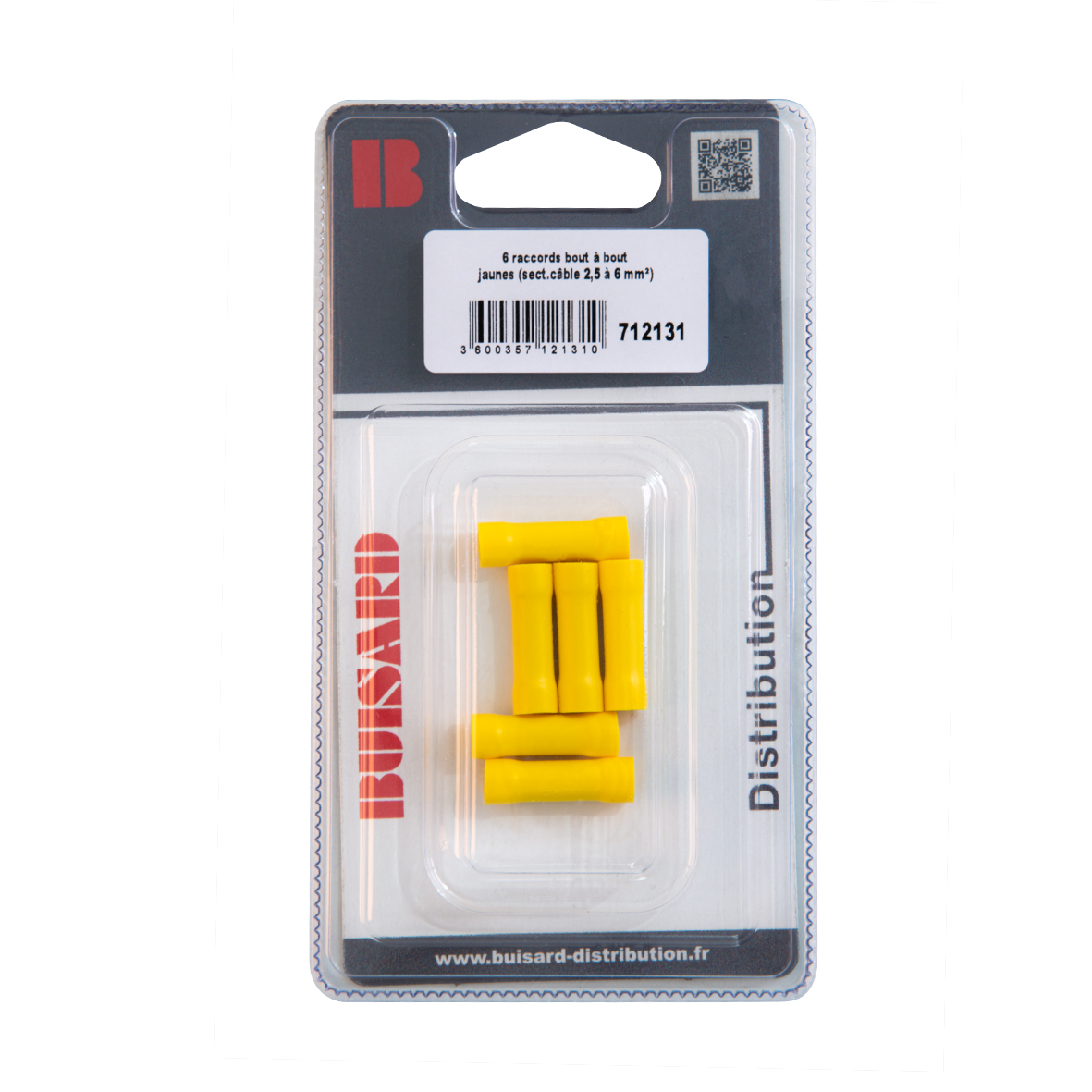 Raccords bout à bout jaunes diamètre 3,4 x6