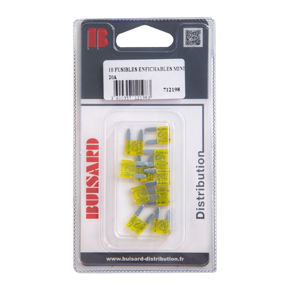 Fusibles enfichables mini 20a jaunes x10