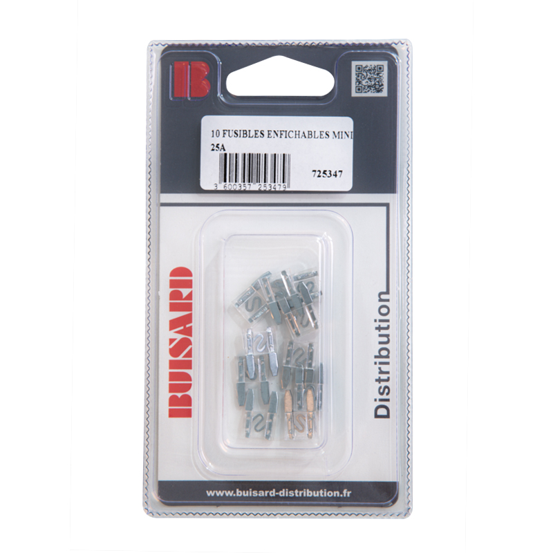 Fusibles enfichables mini 25a blancs x10