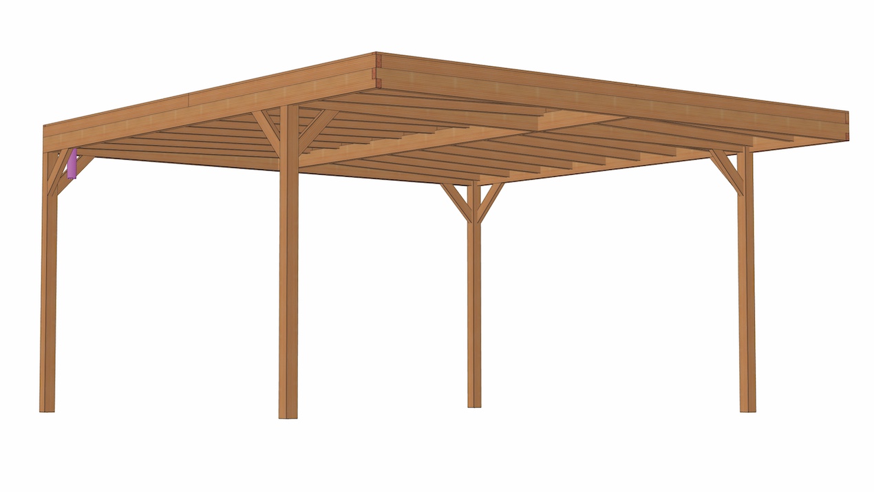 Carport double bois GREEN OUTSIDE Eazy Lodge 515x510cm