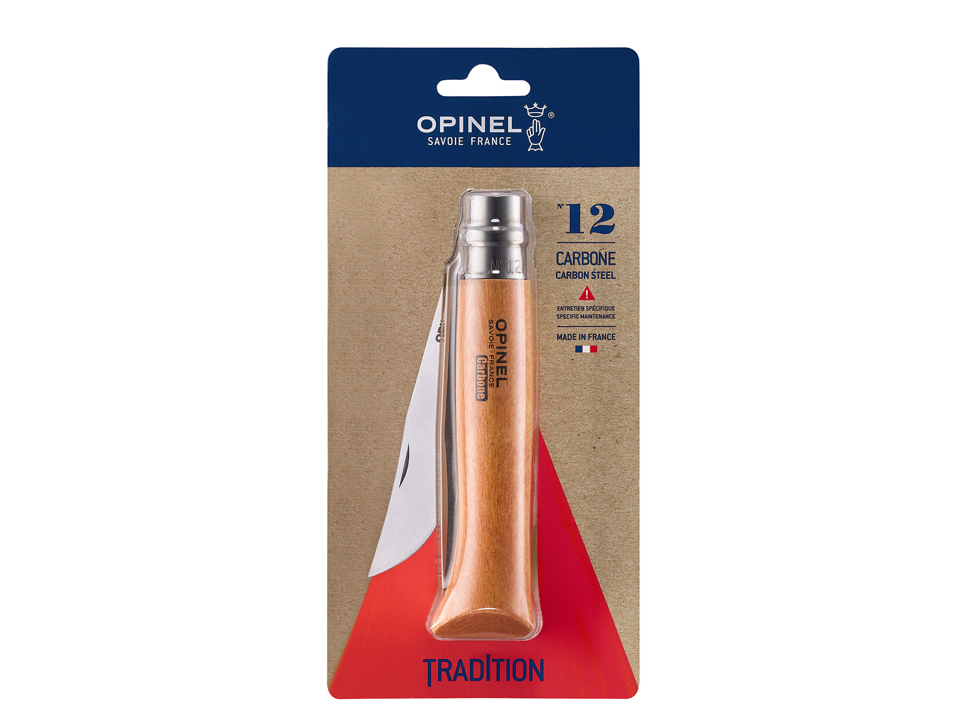 Couteau pliant lame carbone n°12 OPINEL L.12cm