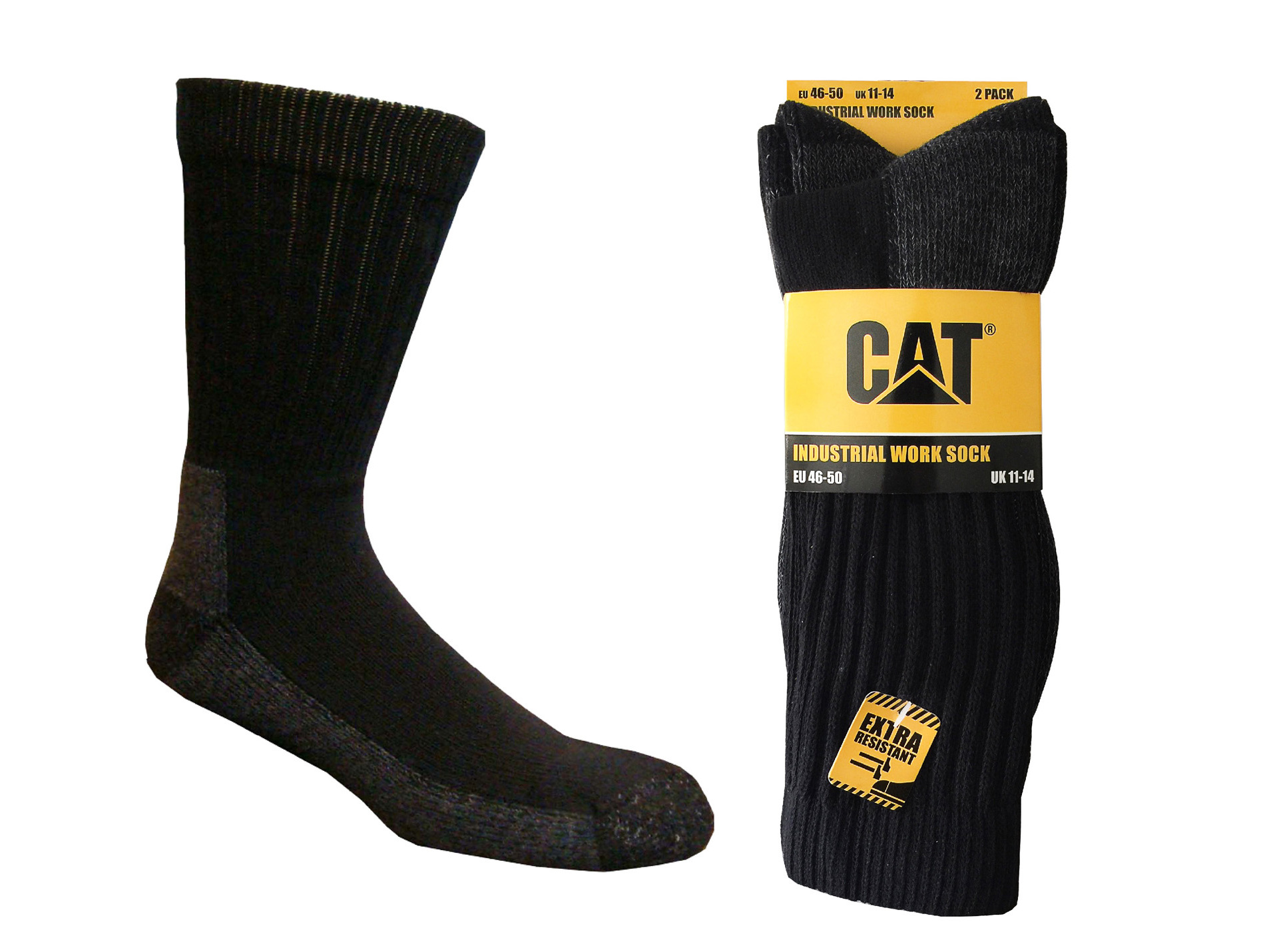 Chaussettes CATERPILLAR MIX-CAT-165A coton/poly x2