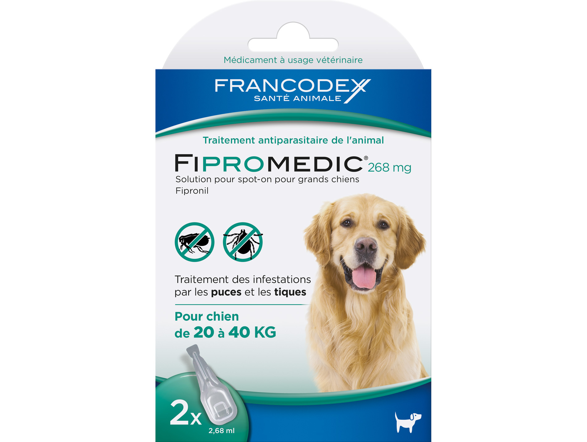 Anti puces et tiques grand chien FIPROMEDIC 2x2,68ml