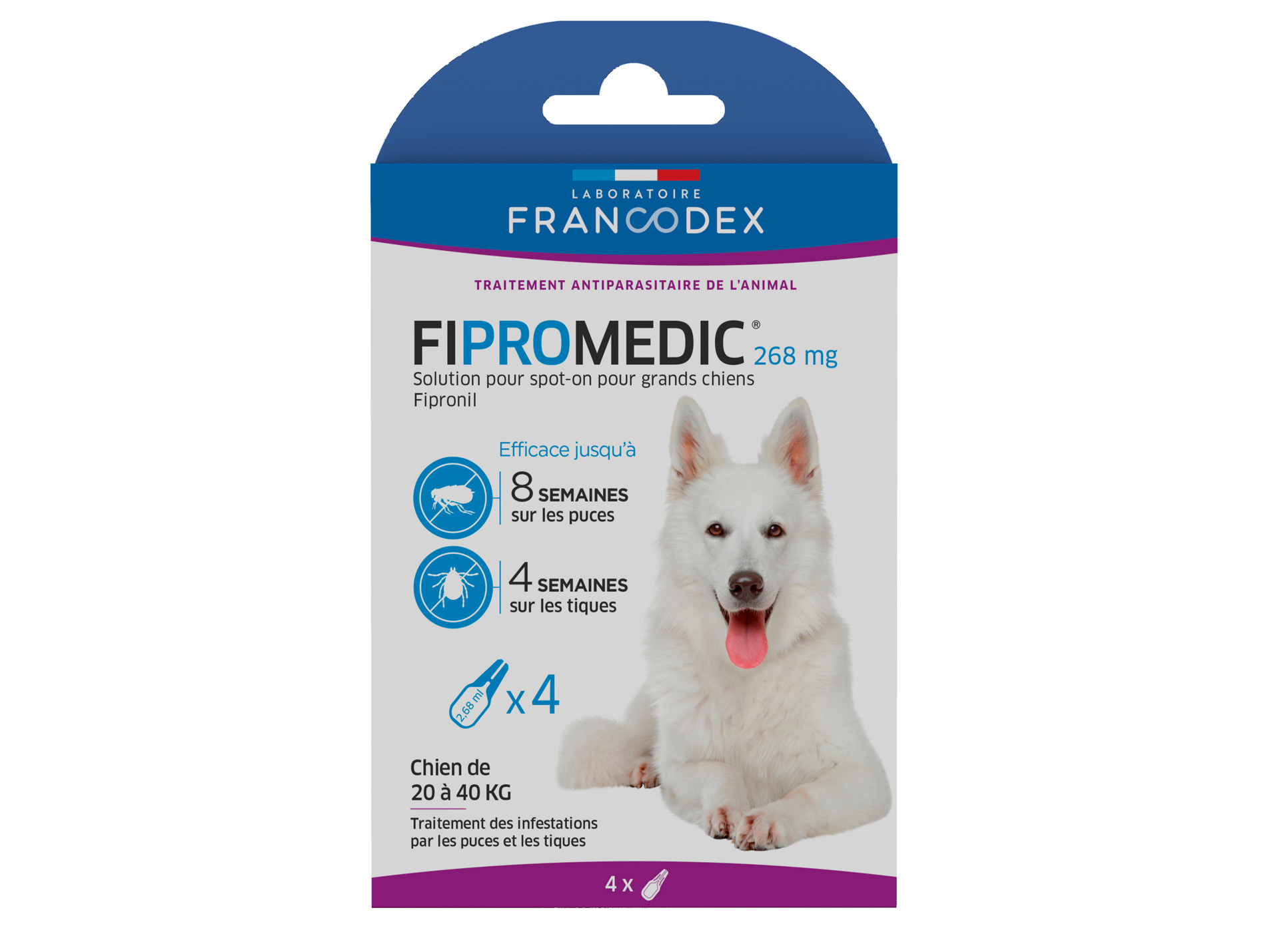 Anti puces et tiques grand chien FIPROMEDIC 4x2,68ml
