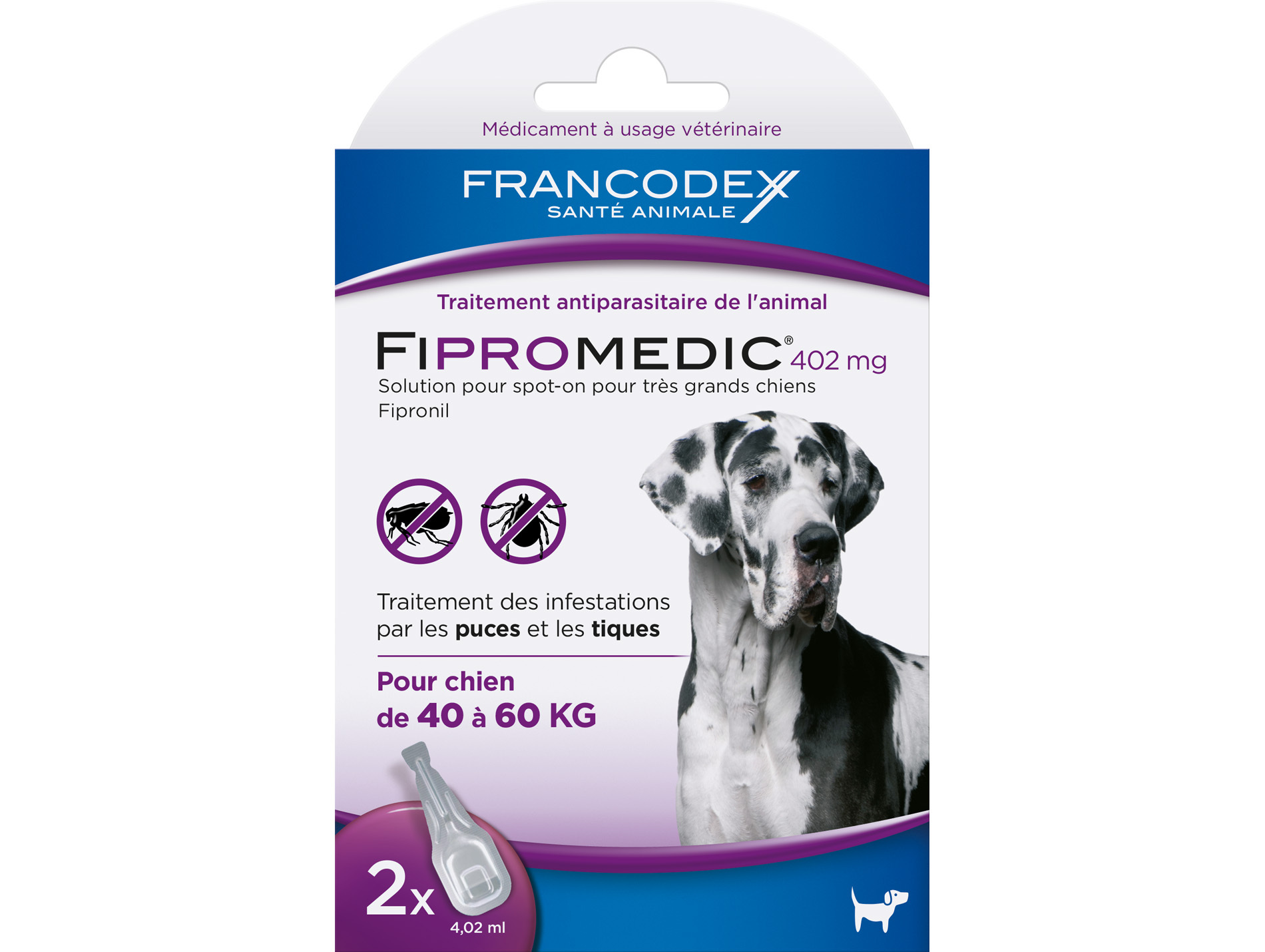 Anti puces et tiques très grand chien FIPROMEDIC 2x4,02ml