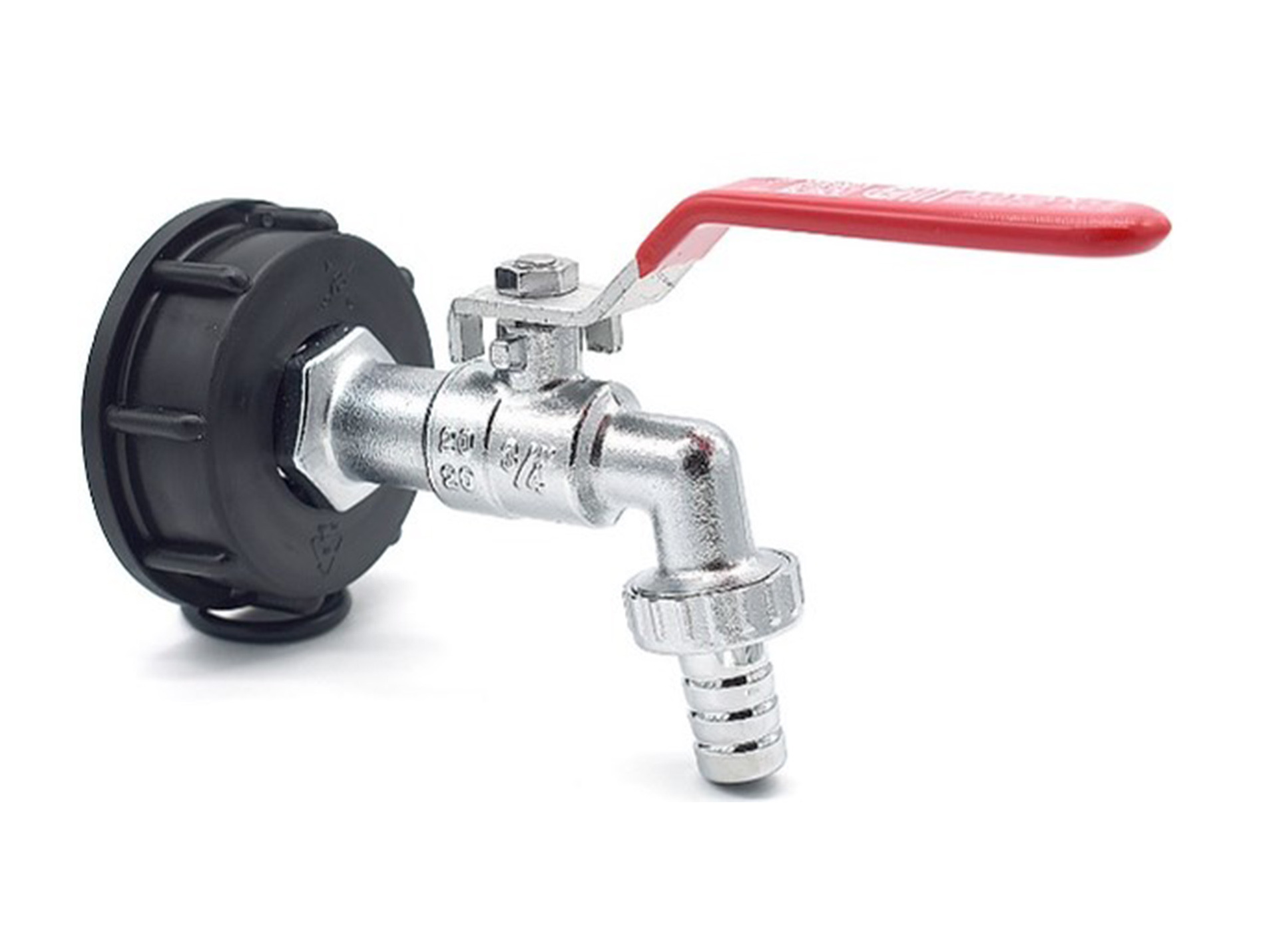 Raccord S60x6 avec robinet laiton chromé