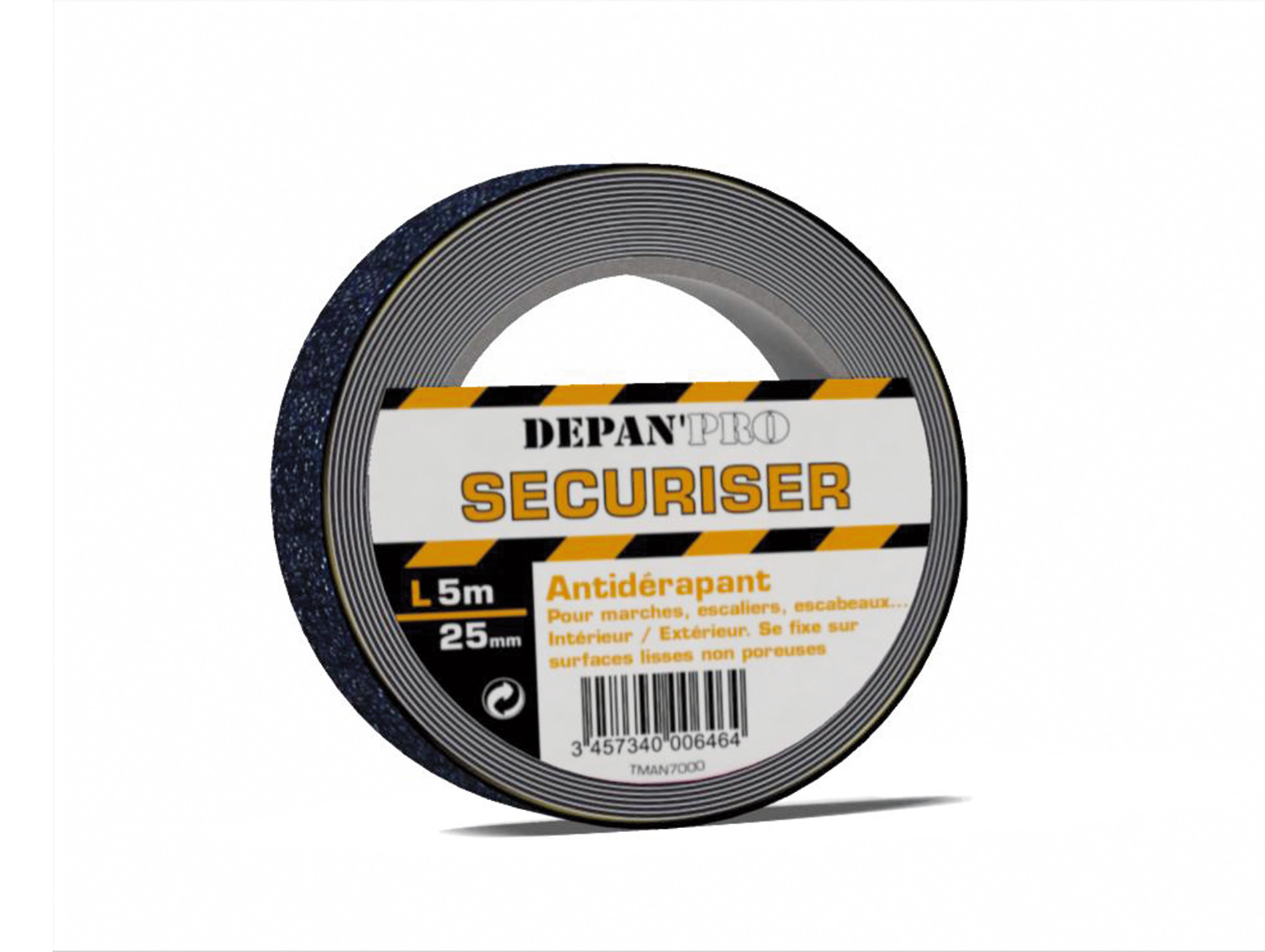 Adhésif antidérapant noir 5m x 25mm