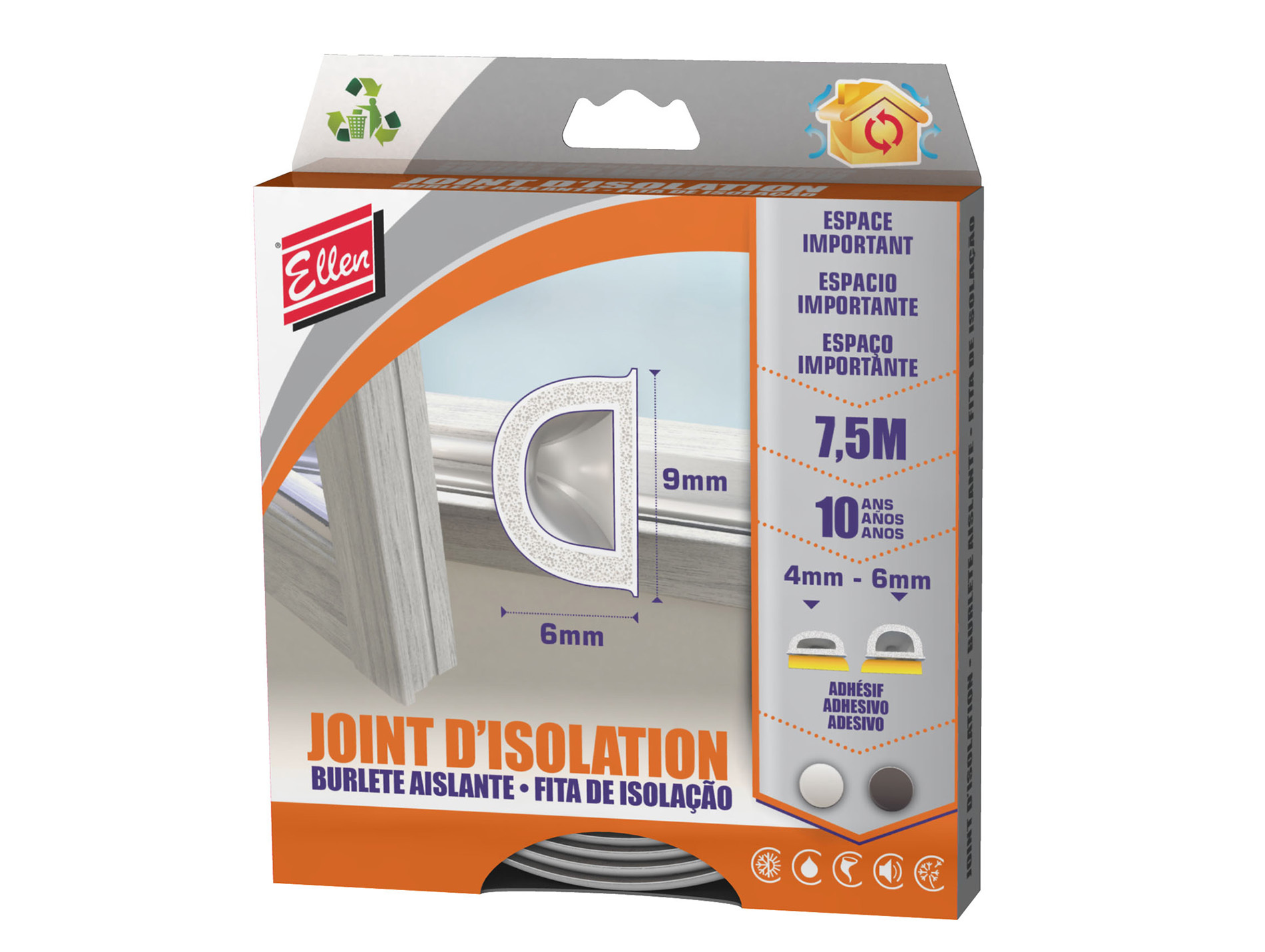 Joint ELLEN espace important blanc 7.5m