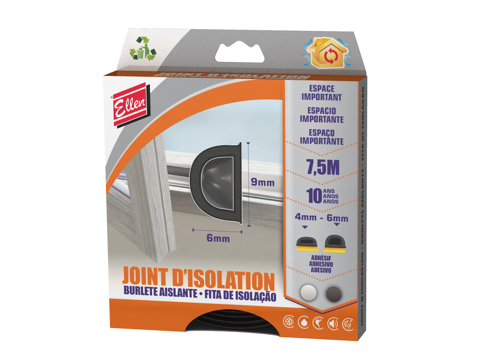 Joint ELLEN espace important noir 7.5m