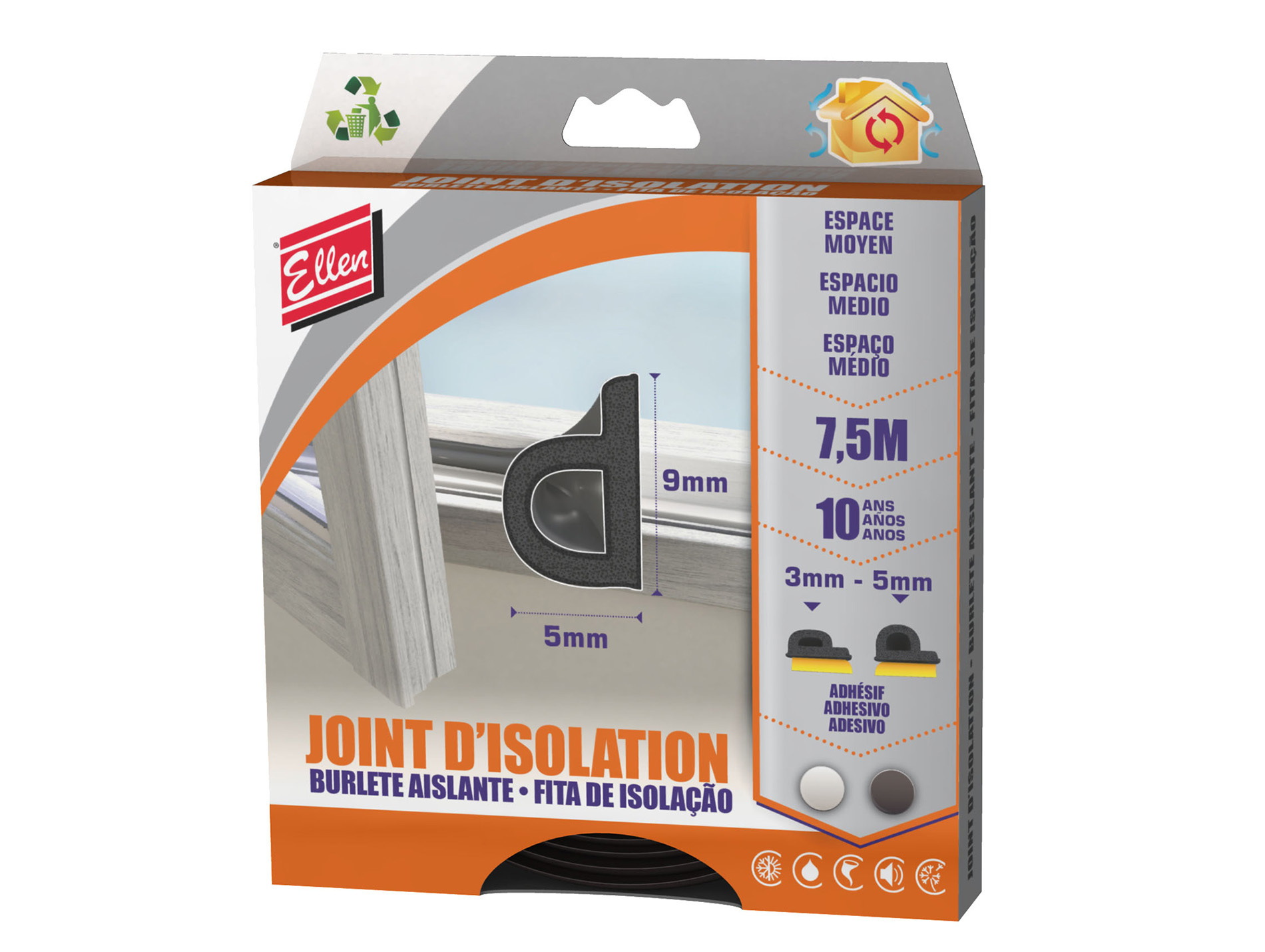 Joint ELLEN espace moyen noir 7.5m