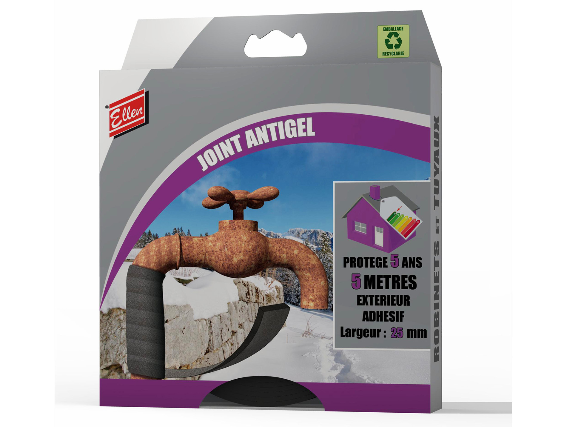 Joint ELLEN l'antigel gris 5m