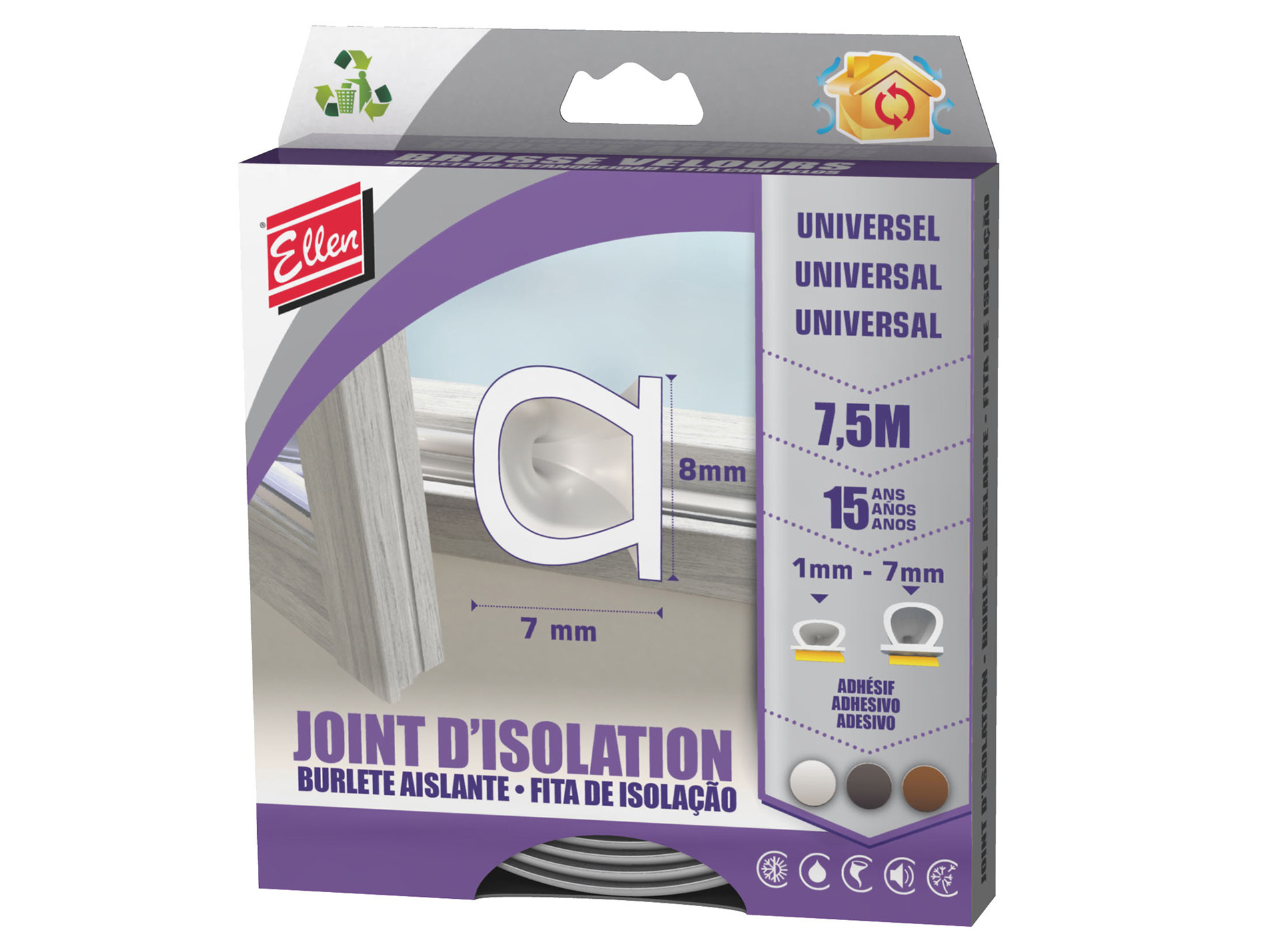 Joint ELLEN universel blanc 7.5m
