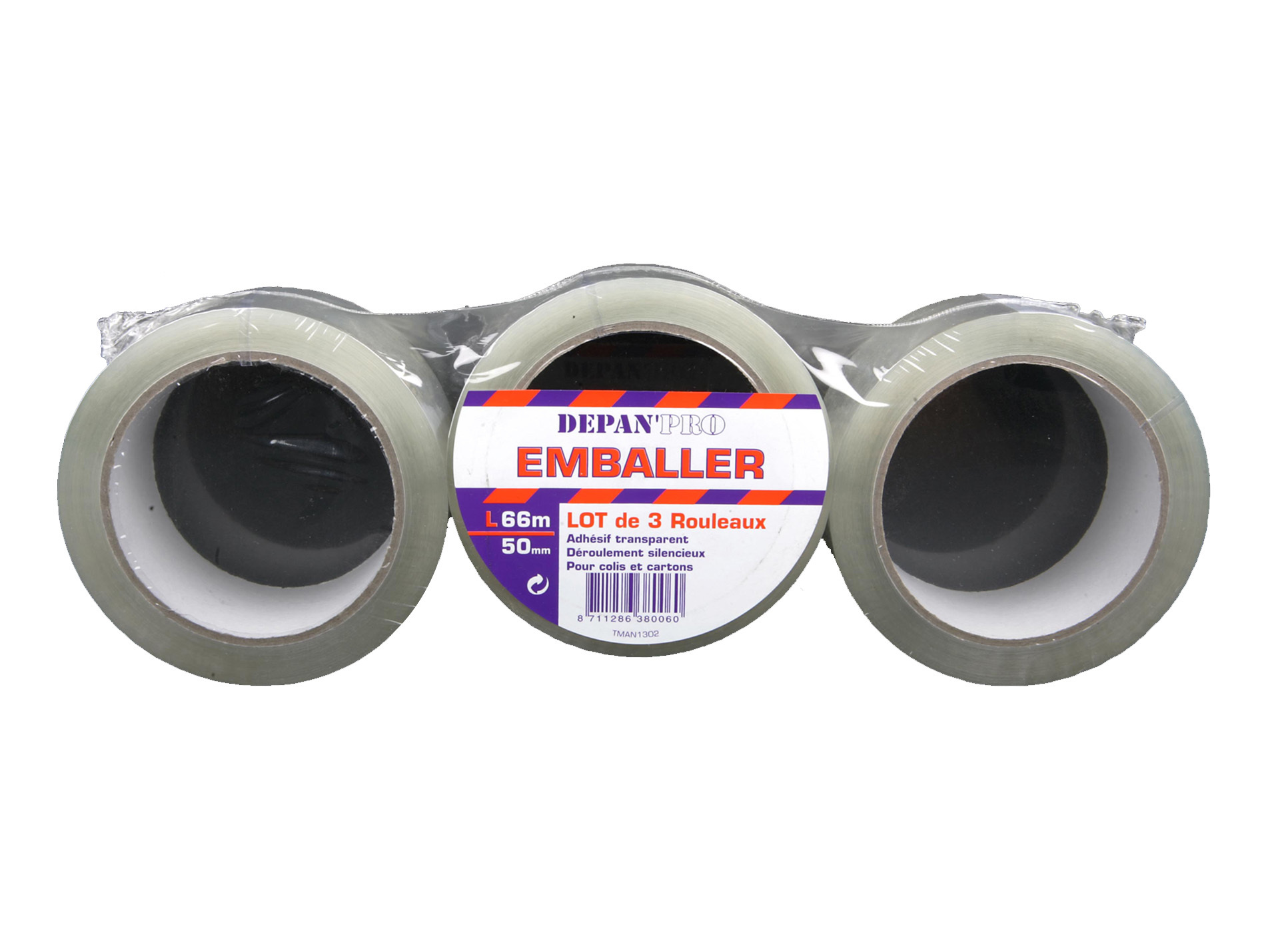 Adhésif emballage incolore x3