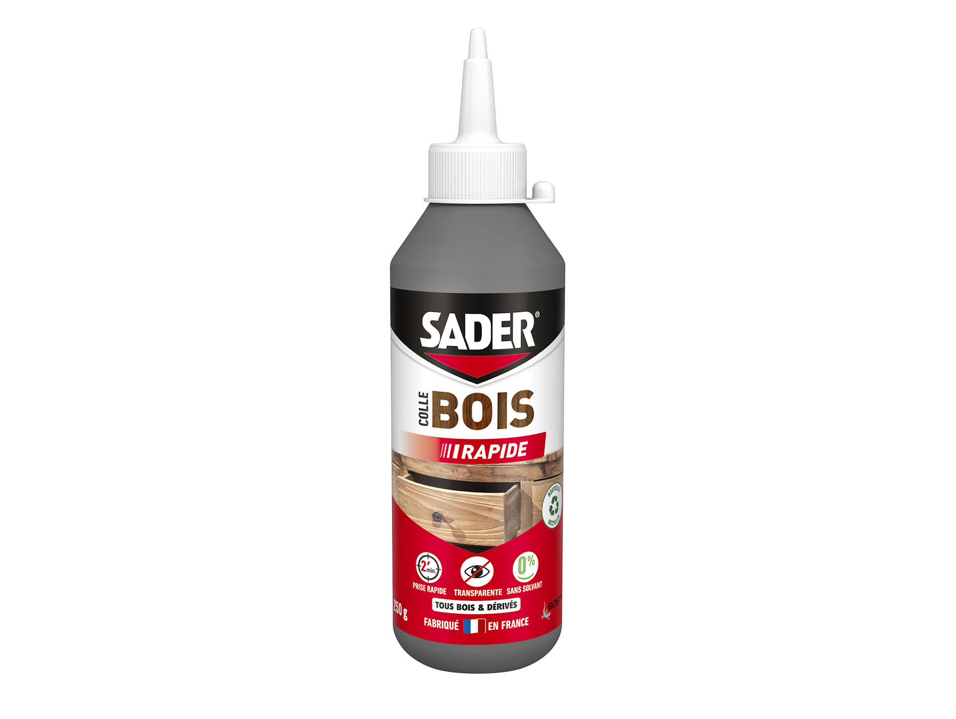 Colle bois à prise rapide SADER 250g